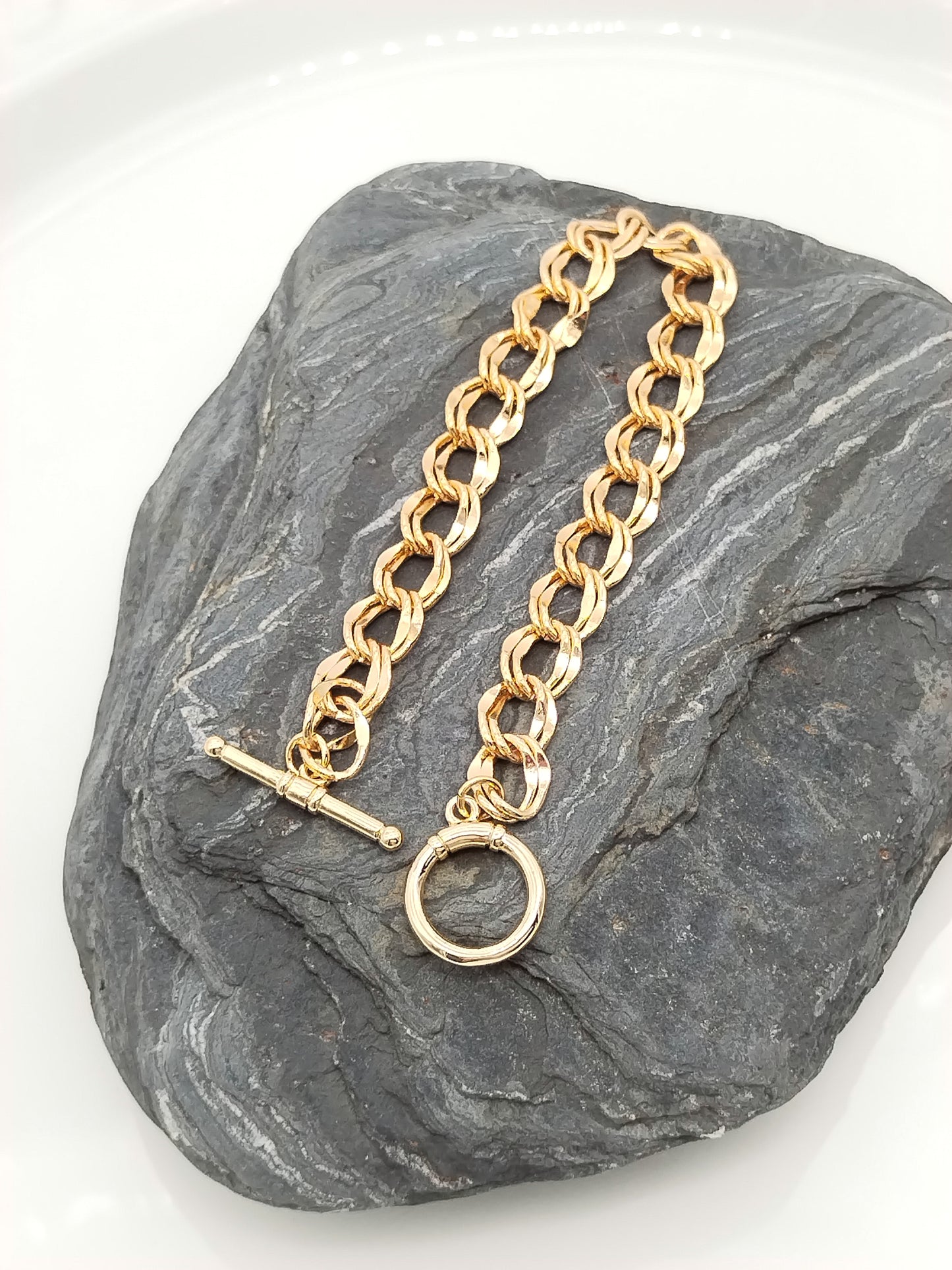 Goldenes Panzerkettenarmband, stapelbar, edel, erschwinglicher Schmuck, Weihnachtsgeschenke, für Frauen