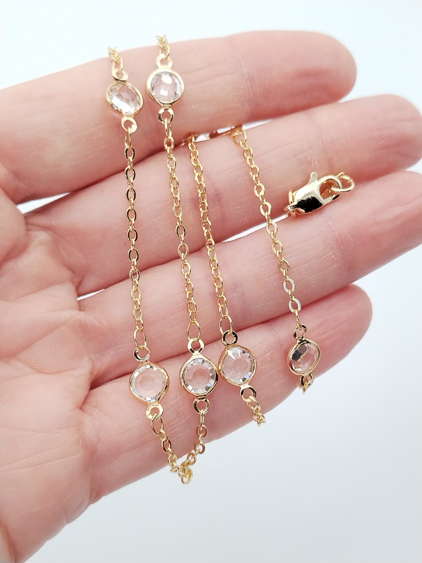 Collar de cristal de satélite, gargantilla de cristal dorado, joyería asequible, regalos de Navidad, para mujeres, niñas, delicado