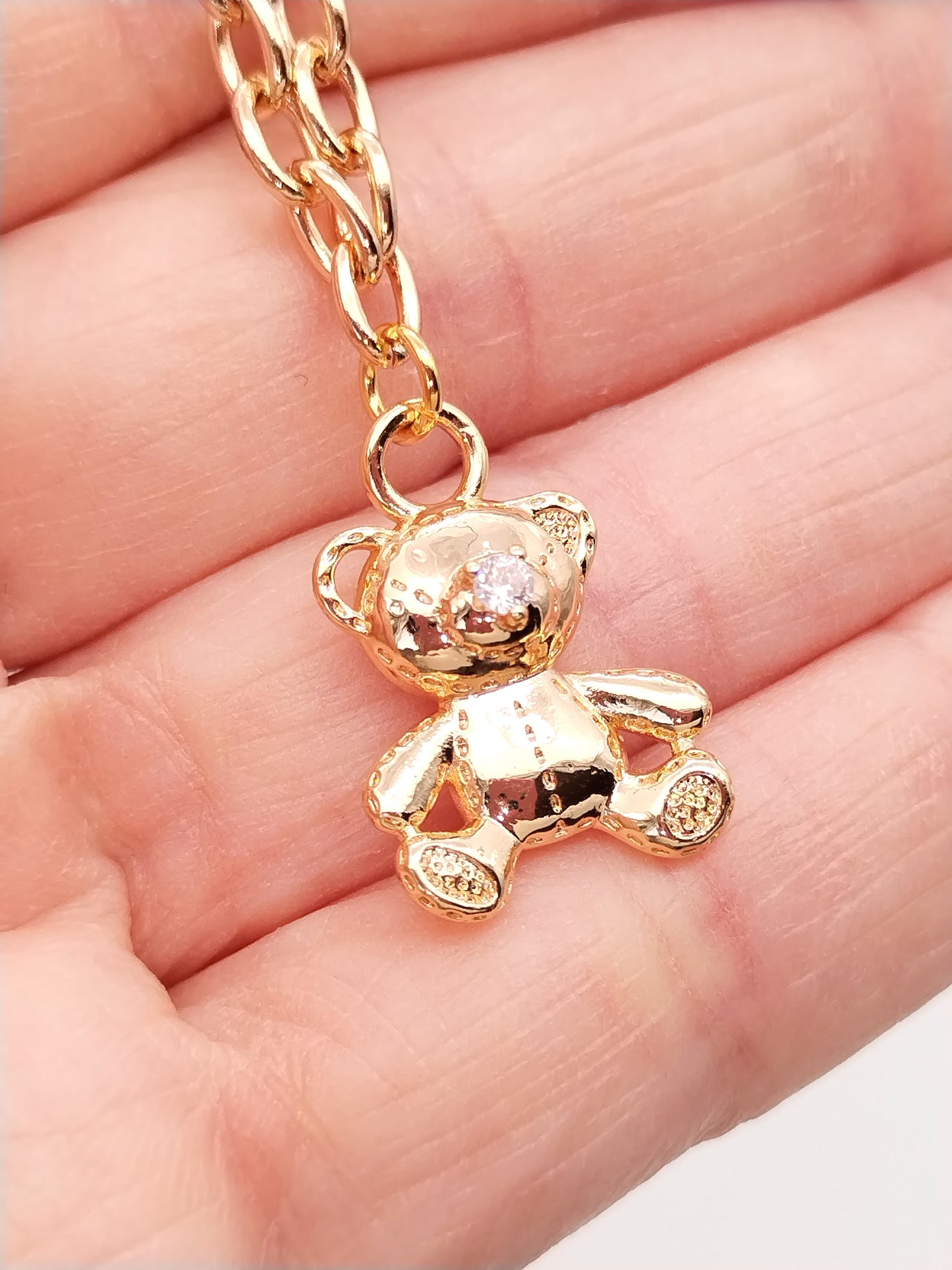 Teddybär Charm Halskette, Goldener Tieranhänger, Erschwinglicher Schmuck, Trendy, Einzigartig, Weihnachtsgeschenke, Mädchen, Frauen