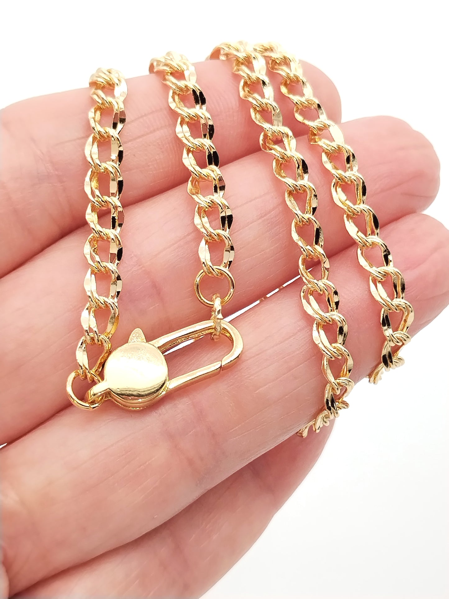Klobige Kette, 18 Karat vergoldetes Halsband, trendiger Damenschmuck, Geschenk, Feiertage, edel