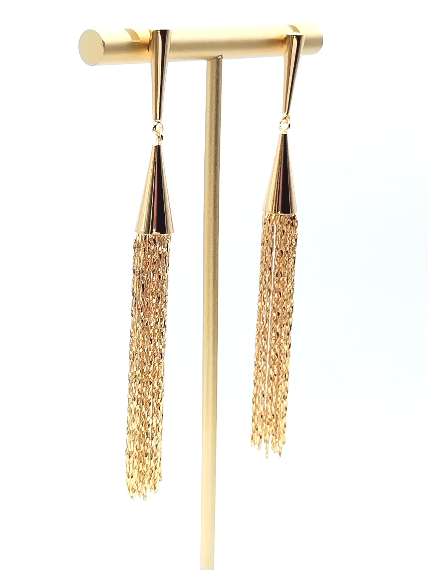 Pendientes de oro con flecos, cadena con borlas colgantes, joyería de moda, mujer, regalo, primavera verano