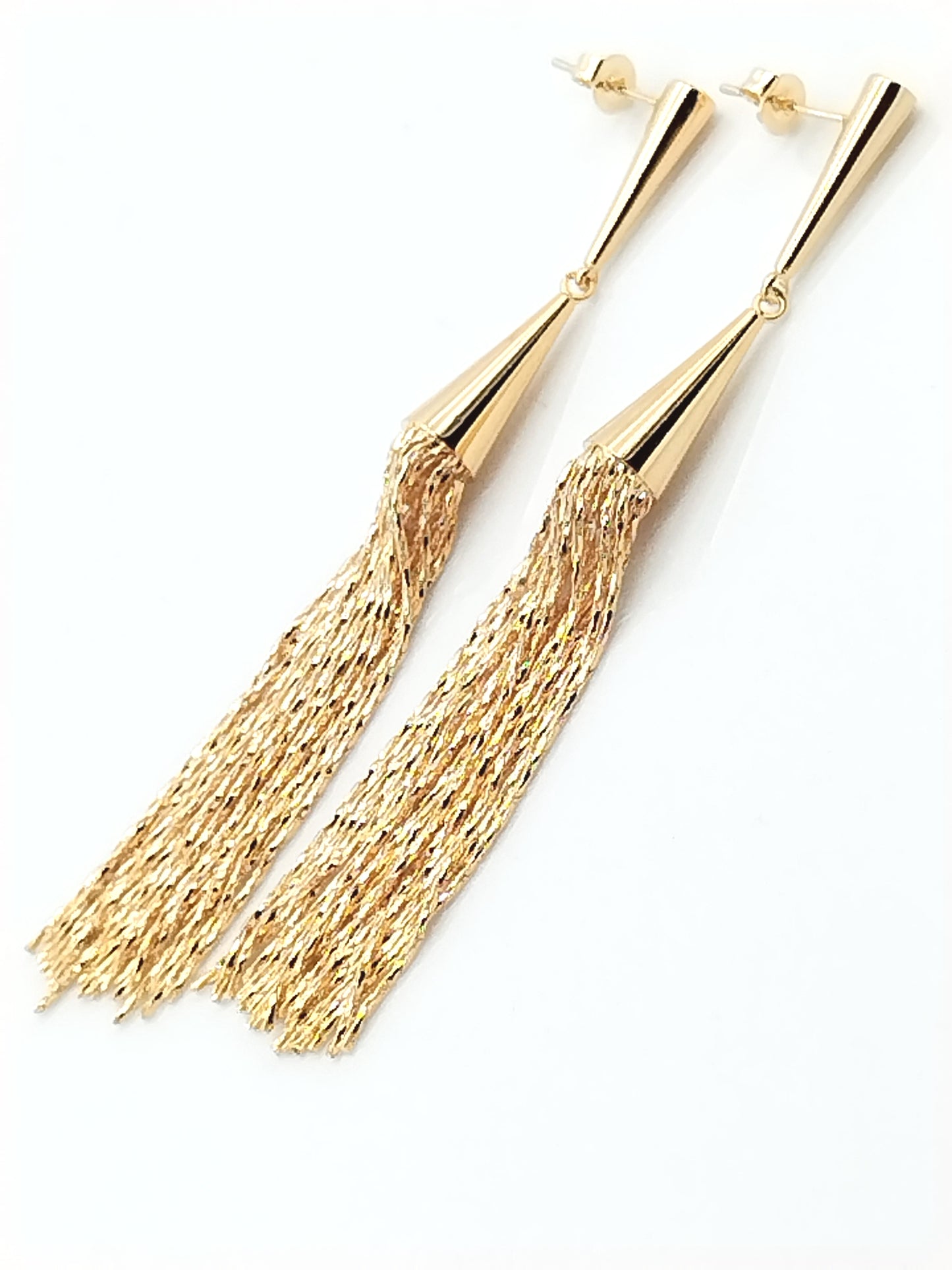 Pendientes de oro con flecos, cadena con borlas colgantes, joyería de moda, mujer, regalo, primavera verano