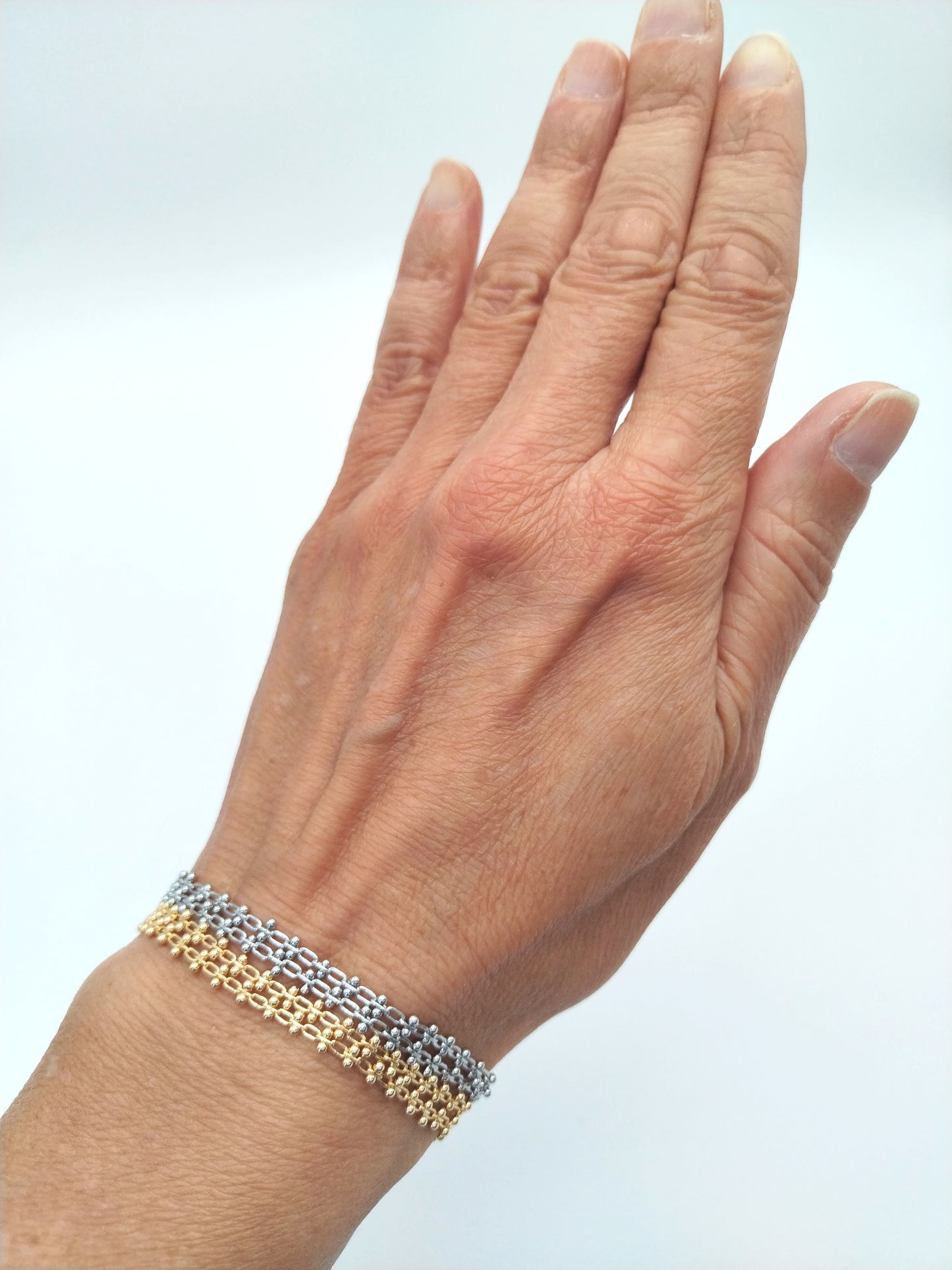Pulsera de doble cadena de oro, joyería elegante y minimalista, sostenible, regalo de San Valentín, joyería para mujer