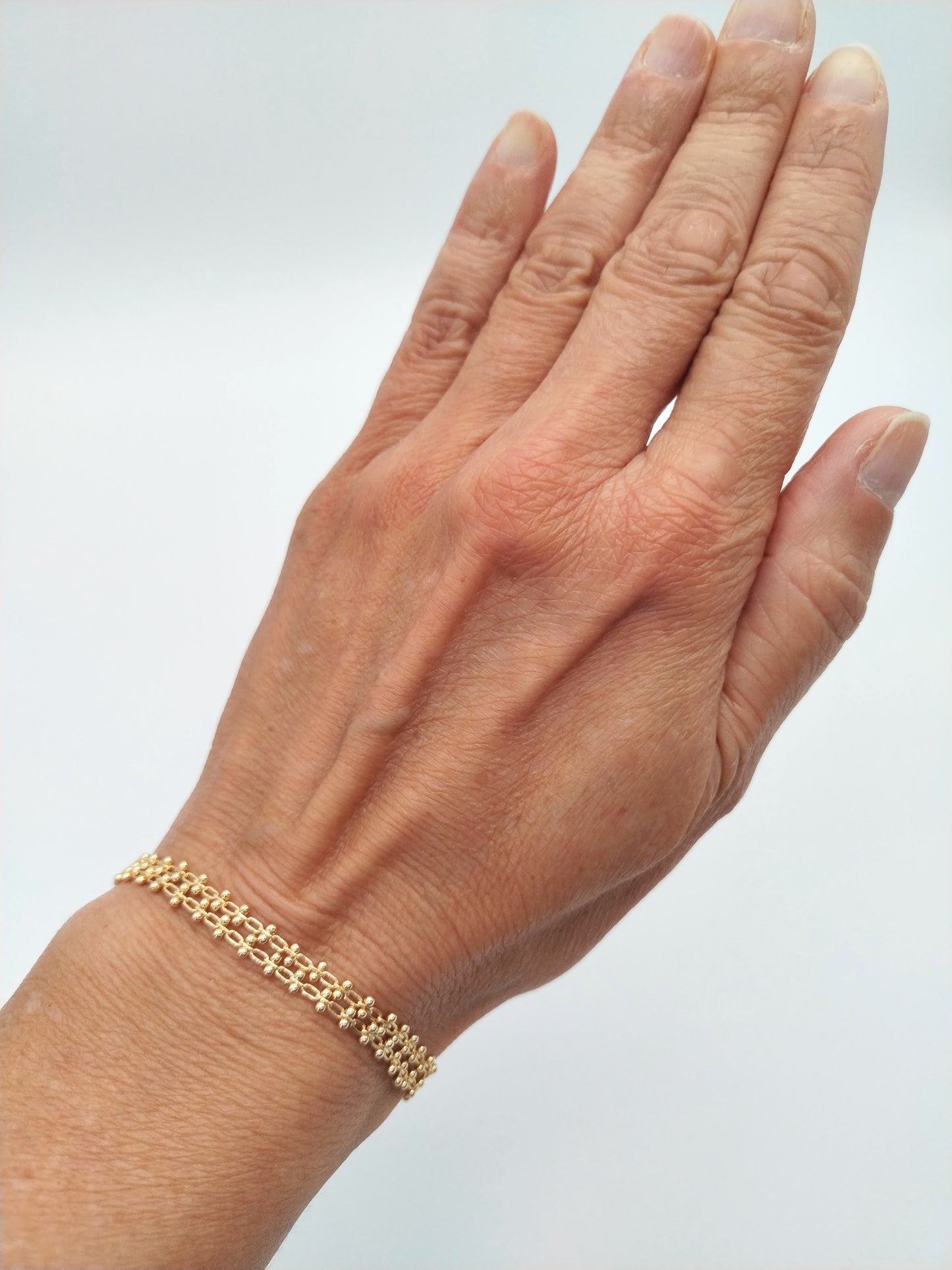 Pulsera de doble cadena de oro, joyería elegante y minimalista, sostenible, regalo de San Valentín, joyería para mujer