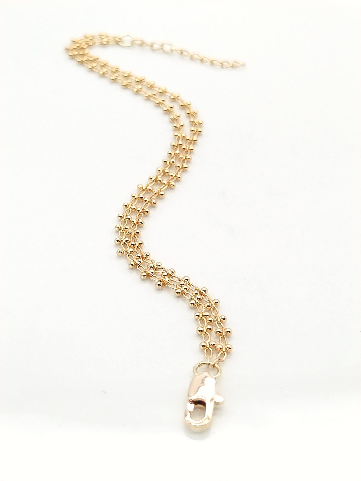 Pulsera de doble cadena de oro, joyería elegante y minimalista, sostenible, regalo de San Valentín, joyería para mujer