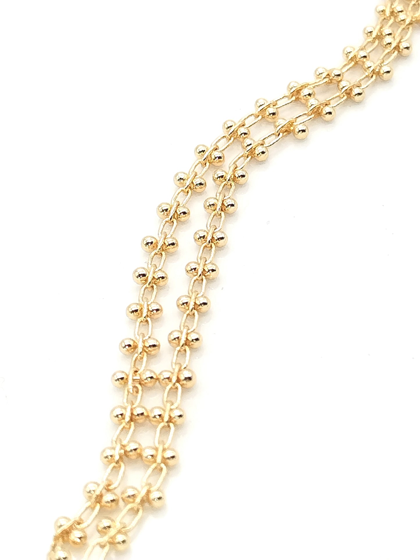 Pulsera de doble cadena de oro, joyería elegante y minimalista, sostenible, regalo de San Valentín, joyería para mujer