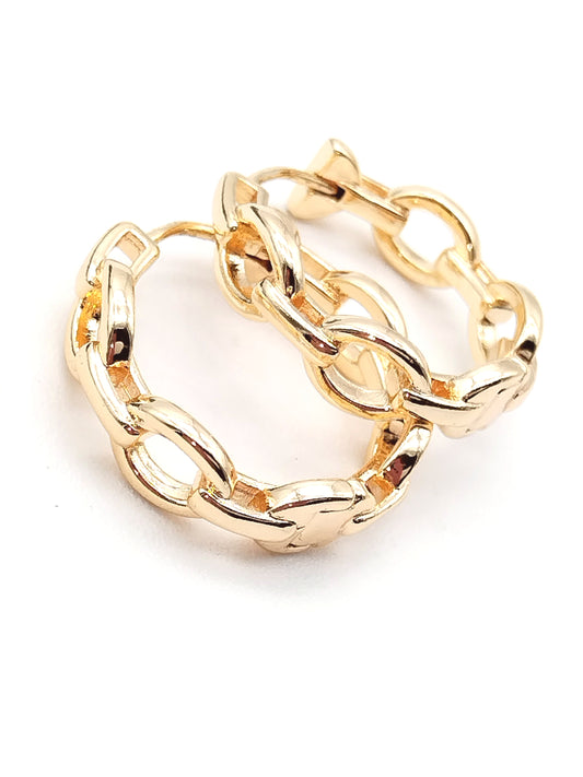 Link Chain Earrings, Gold Hoopd, Classy, Trending, Women, Gifts, Birthday
