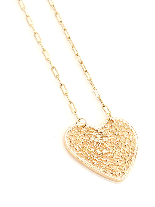 Unique Gold Heart Chain Necklace