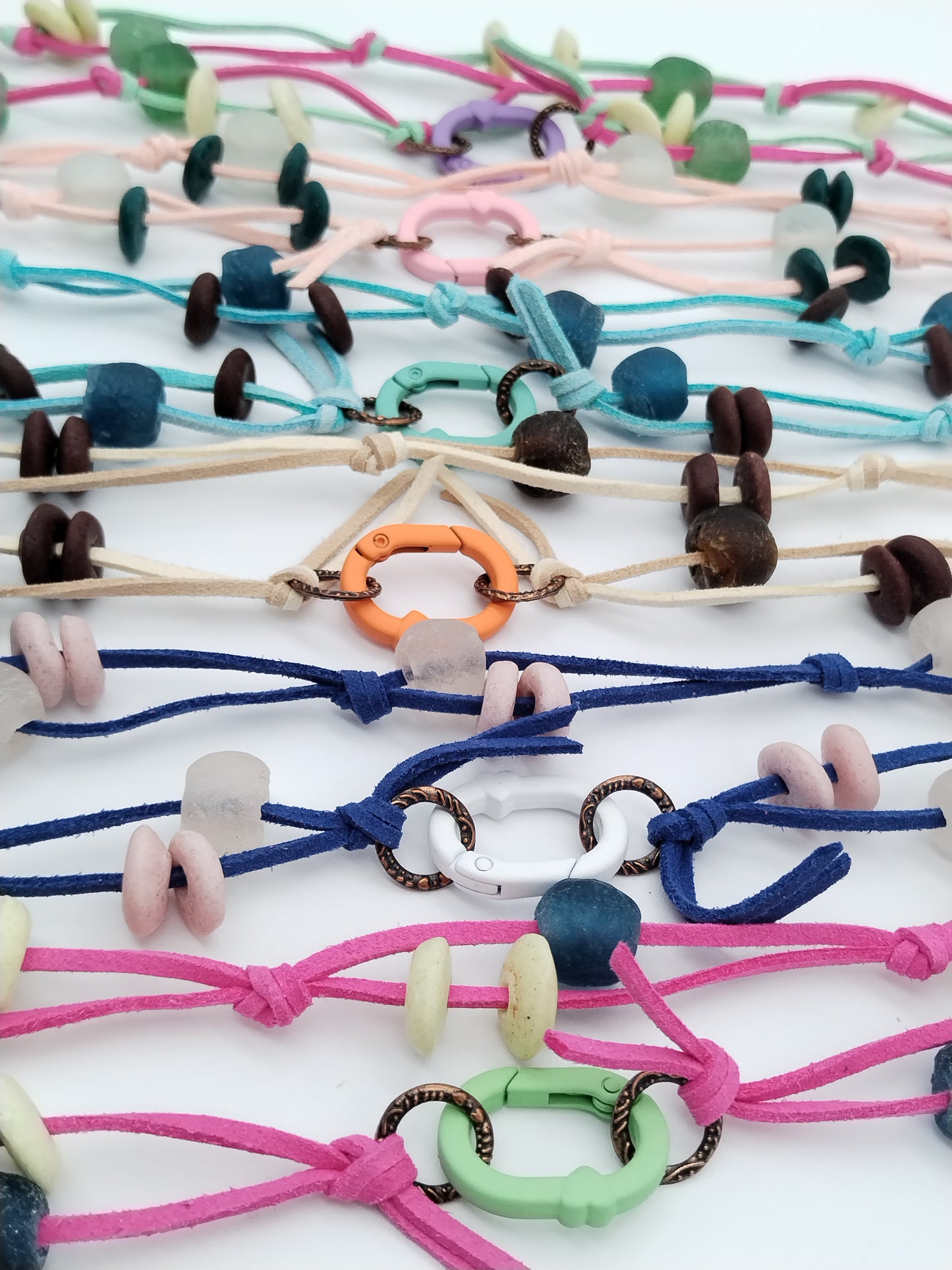 Rosa handgeknüpfte Halskette, afrikanisches Glasperlen-Halsband, für Sie, Mädchen, Schmuck, Farben