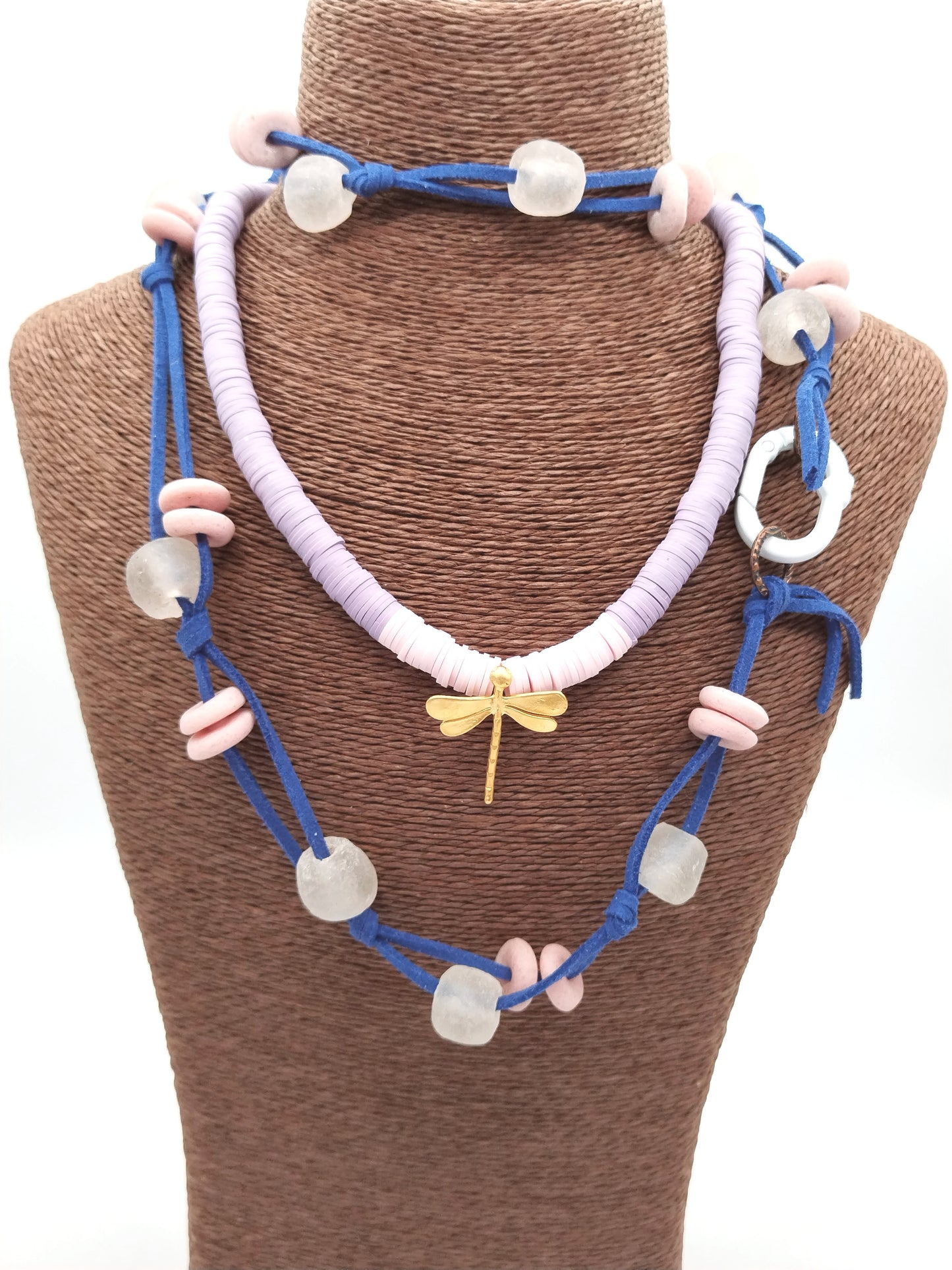 Rosa handgeknüpfte Halskette, afrikanisches Glasperlen-Halsband, für Sie, Mädchen, Schmuck, Farben