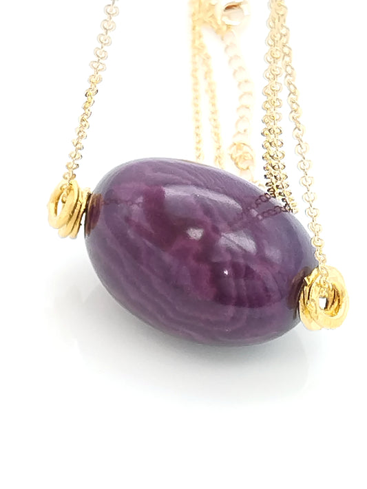 Colorful Nugget Tagua Seed Long Gold Chain Necklace
