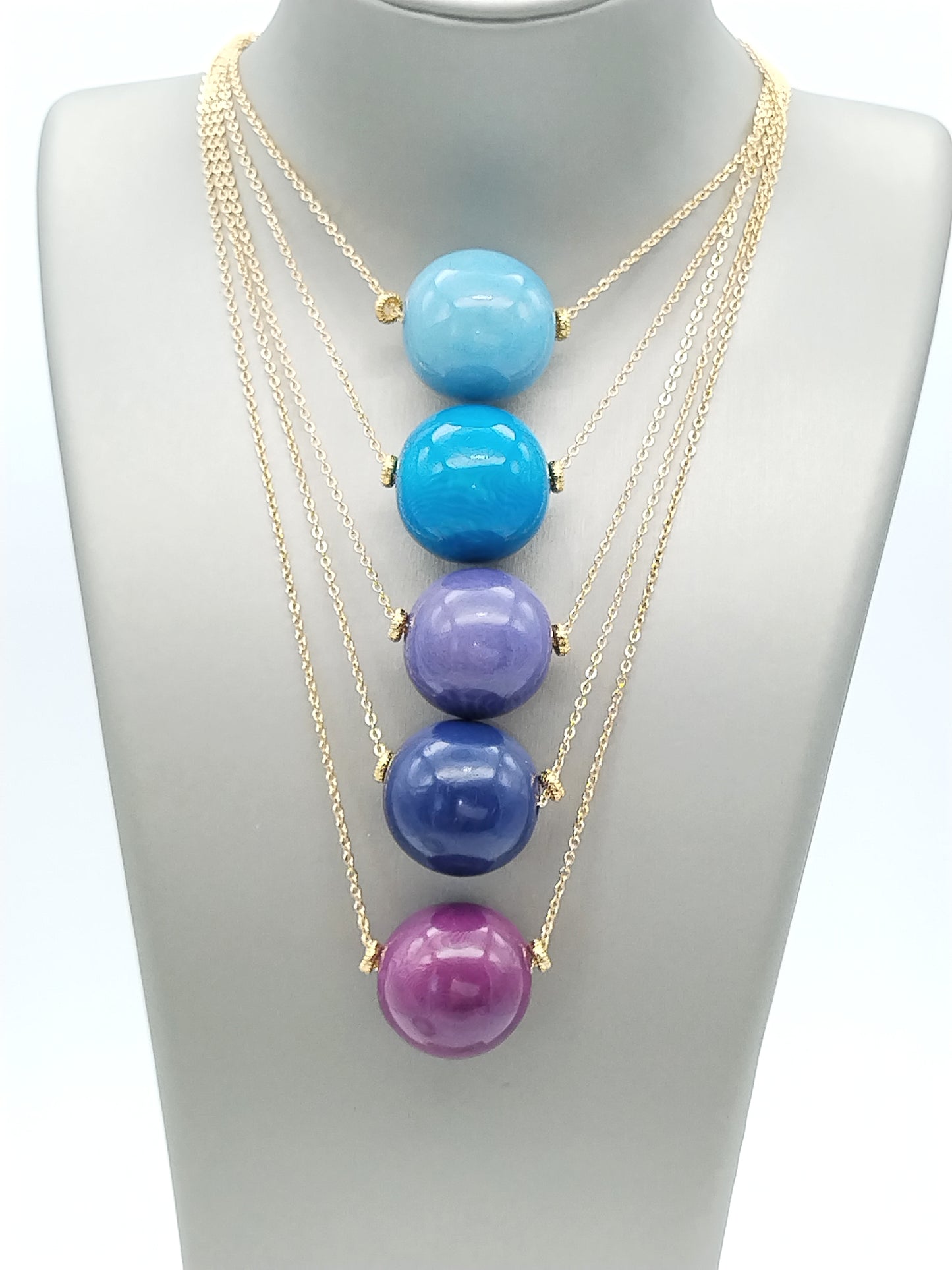 Lavender Tagua Pendant | Sustainable Gold Chain Necklace