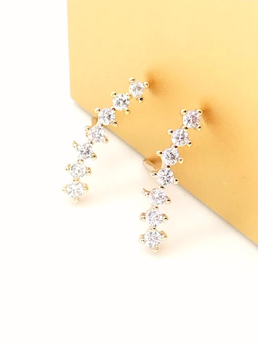 Helix Piercing, Bar Earrings, Minimalist CZ Studs, Elegant Jewelry, Gifts, Women, Girls, Birthday