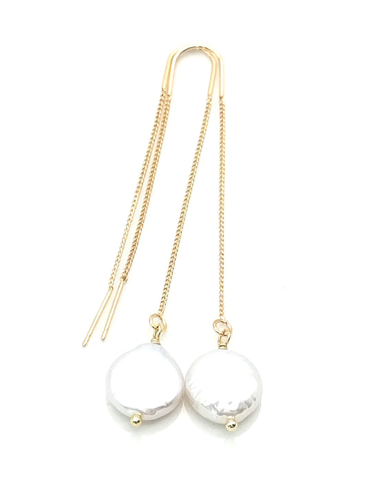 Pearl Gold Threaders Earrings