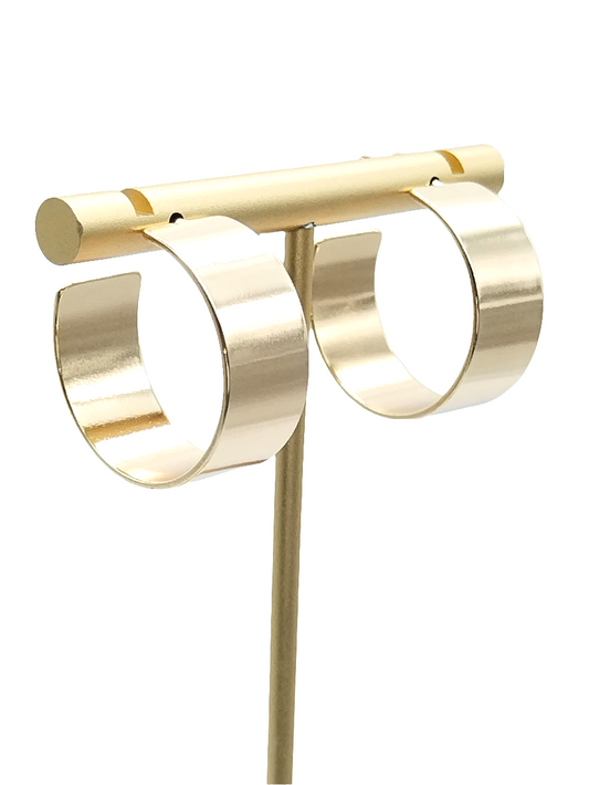 Chunky Gold Flat Hoop Earrings | Bold & Modern Statement Hoops
