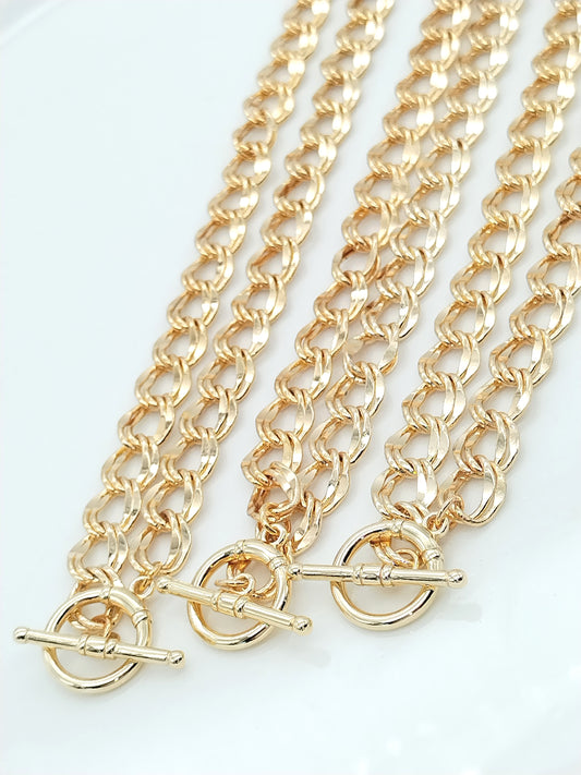 Bold Chunky Gold Necklace for Women | Link Chain & Toggle