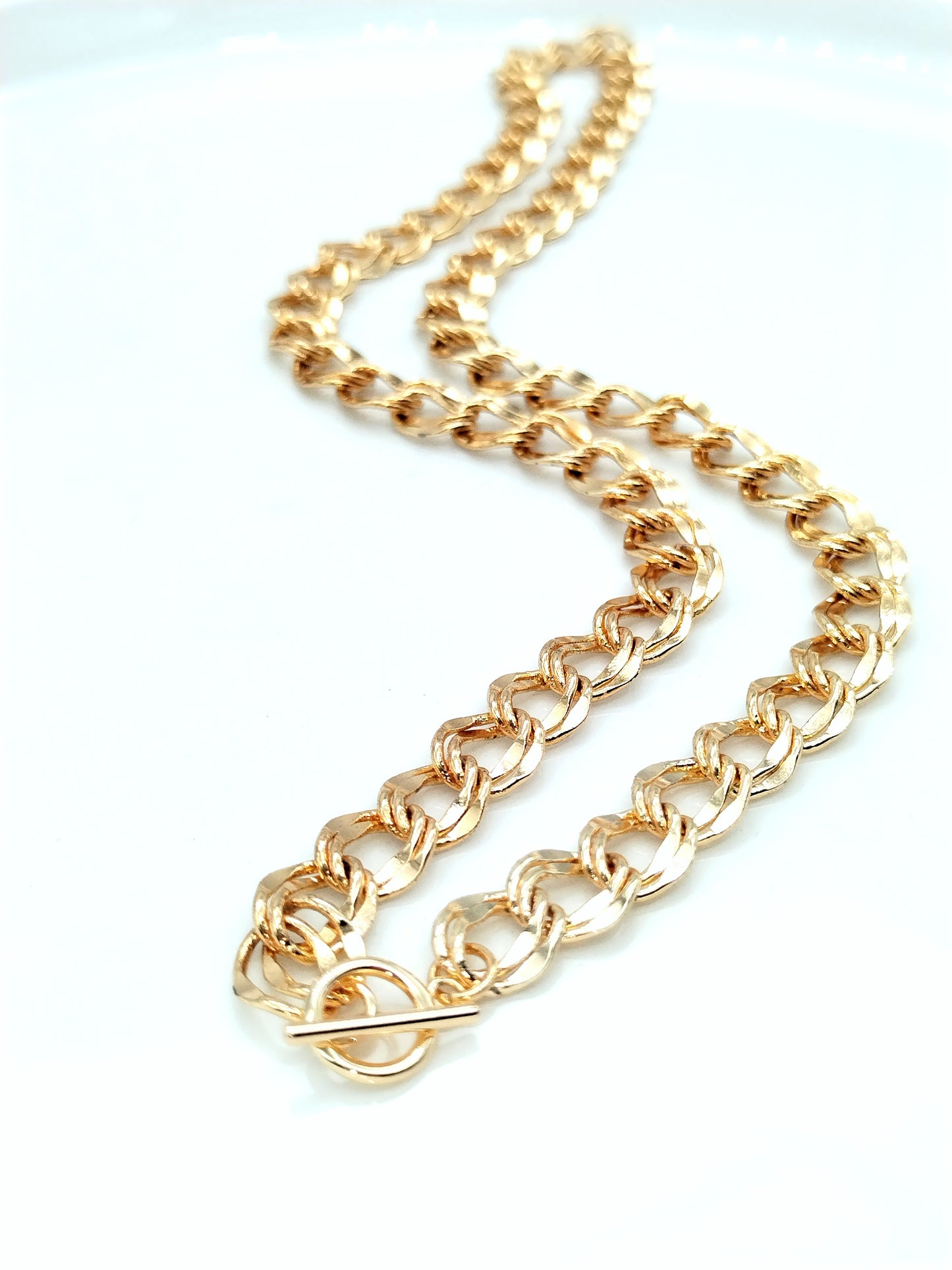 Chunky 18k Gold Plated Mariner Chain Necklace | Toogle Clasp