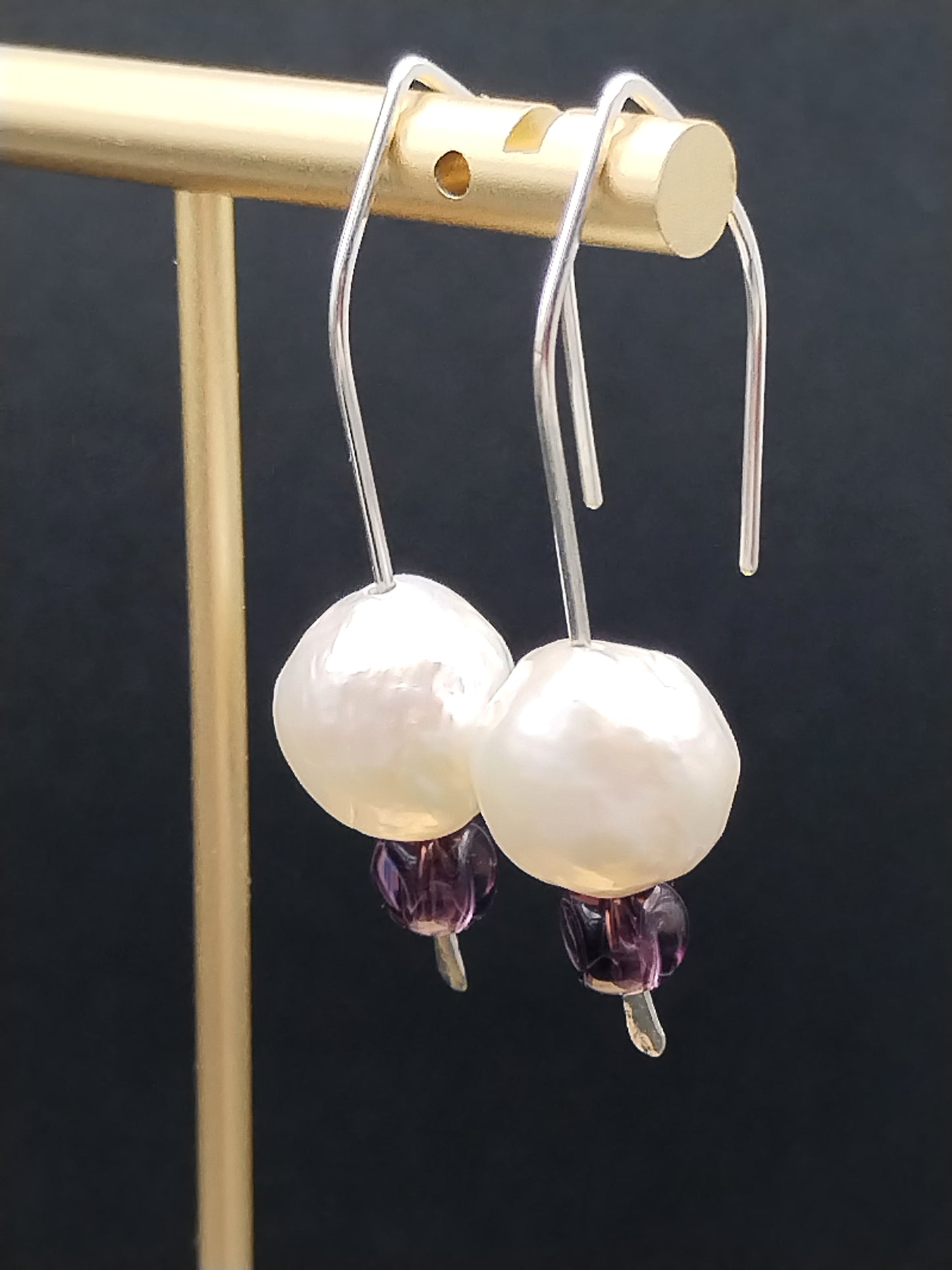 Edison Pearl Dangle Earrings - Large Pearls Sterling Silver