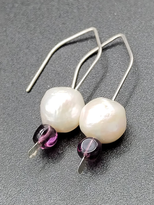 Edison Pearl Dangle Earrings - Large Pearls Sterling Silver