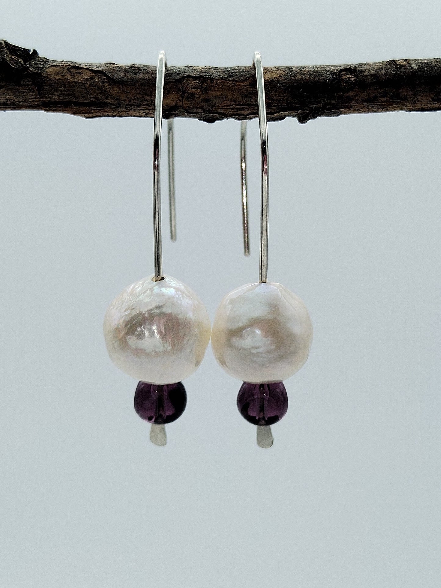 Pendientes colgantes de perlas Edison, perlas grandes, rellenos de oro de 14 k y colgantes de plata esterlina