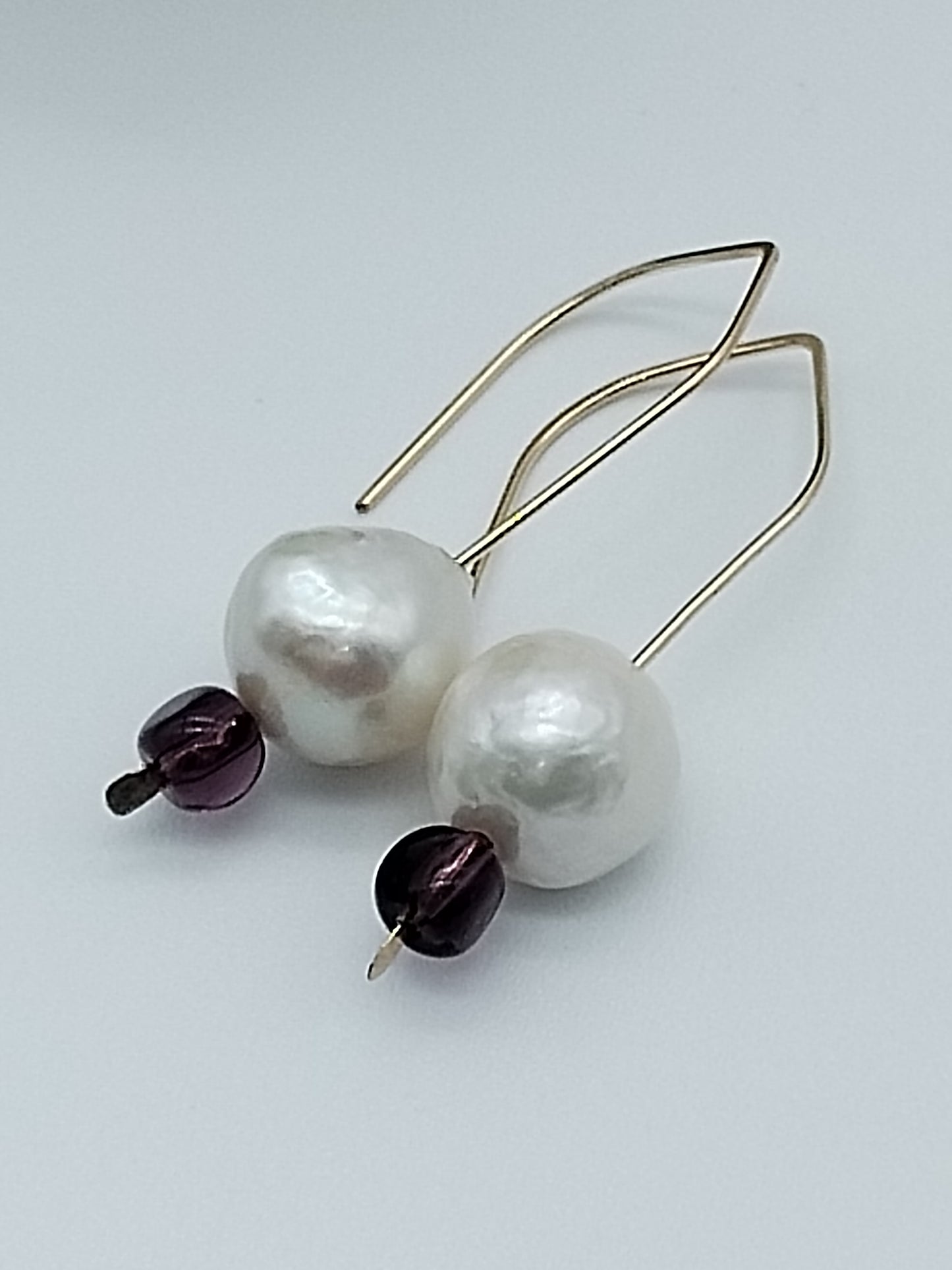 Pendientes colgantes de perlas Edison, perlas grandes, rellenos de oro de 14 k y colgantes de plata esterlina