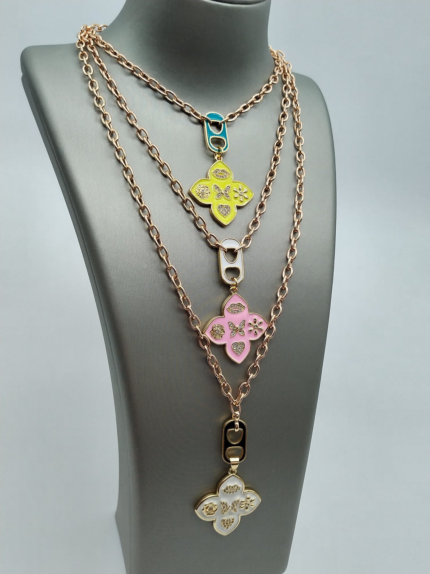 Clove Charm and Soda Tab Necklace, Good Luck,14k Gold Filled Chain Necklace