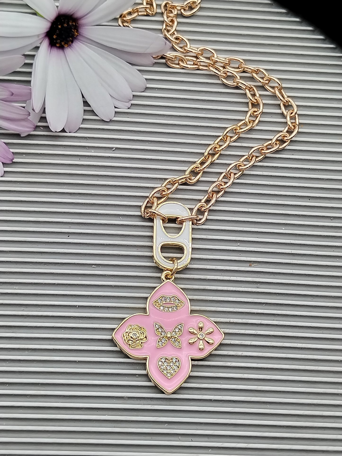 Clove Charm and Soda Tab Necklace, Good Luck,14k Gold Filled Chain Necklace
