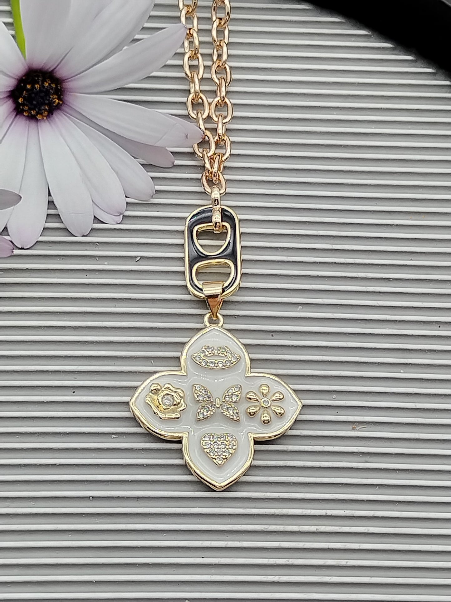 Clove Charm and Soda Tab Necklace, Good Luck,14k Gold Filled Chain Necklace