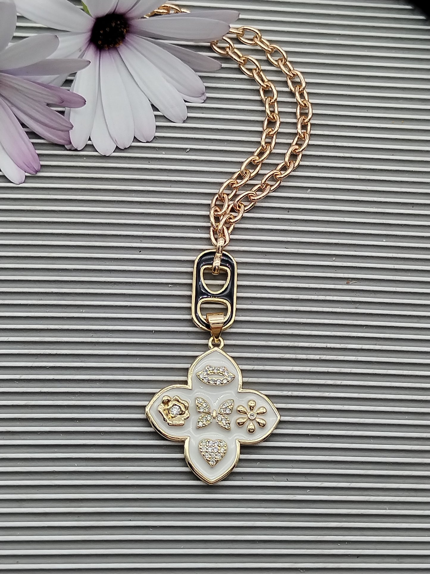 Clove Charm and Soda Tab Necklace, Good Luck,14k Gold Filled Chain Necklace