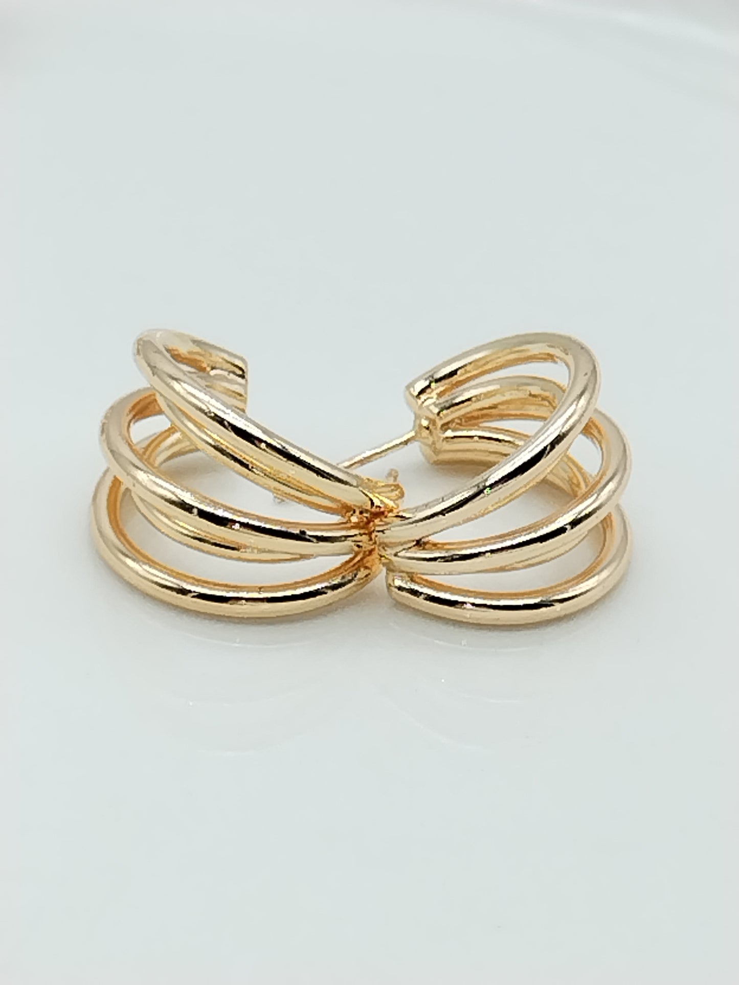 Fünfreihige goldene Creolen, Damenschmuck, Geschenke für Sie