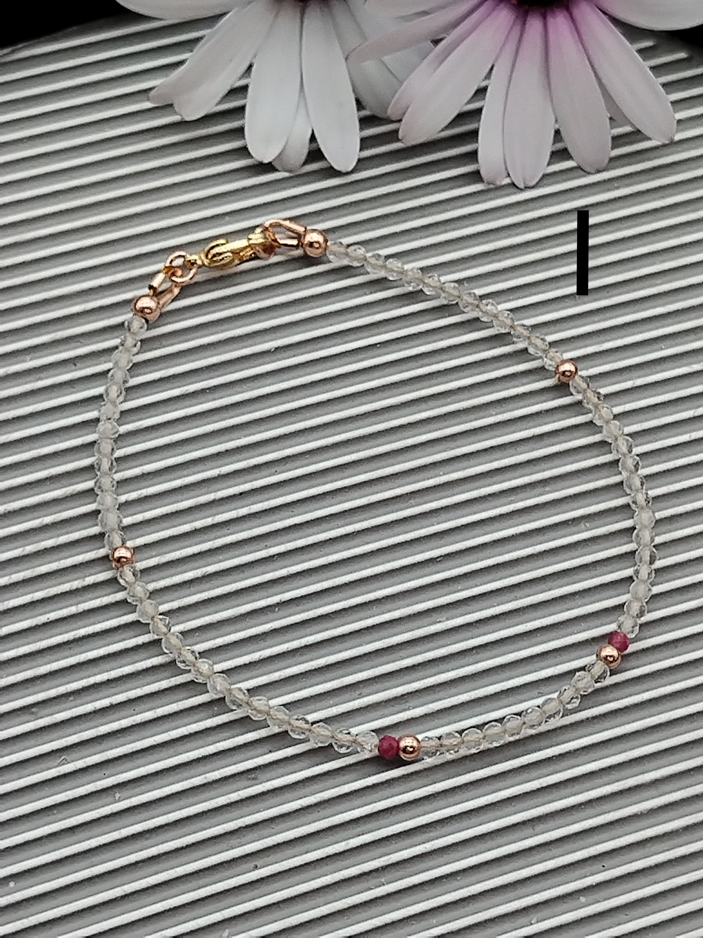 Pulsera de cuentas de piedras preciosas, chapada en oro de 4 k, plata esterlina