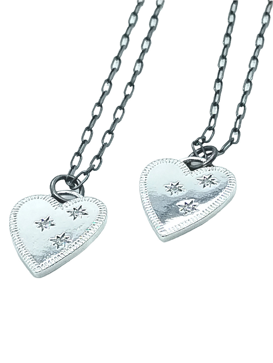 Gargantilla de corazón de plata, collar con dije de plata esterlina, joyería elegante y de moda, regalo para mujeres