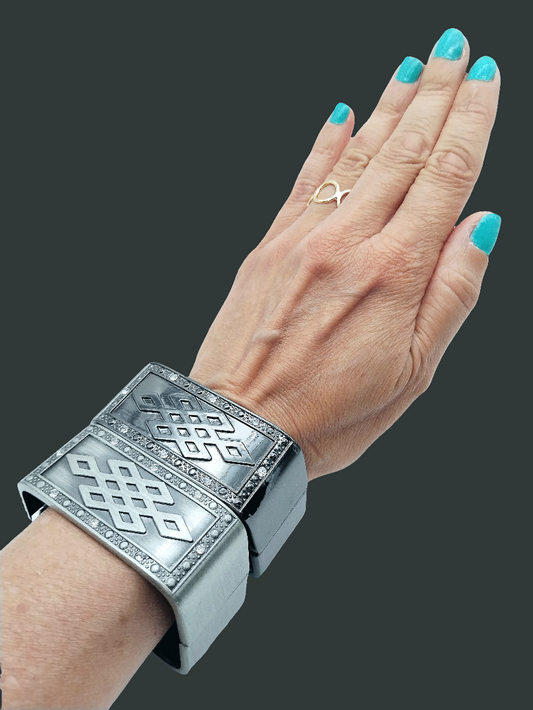 Mate Silver Chunky Bracelet, Rectangular Bangle, Rock Girl, Casual, Jewelry, Women, Street Style, Gifts