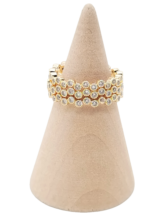 Dainty Gold Ring, Eternity CZ Ring, Feminine Jewelry, Elegant, Women, Stackable