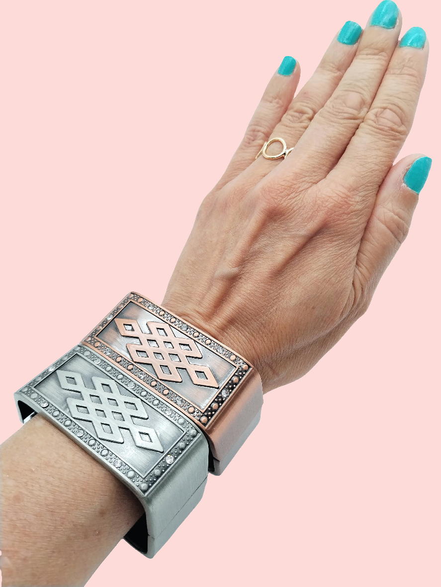 Klobiges Cooper-Armband, rechteckiger Armreif, Modeschmuck, Frauen, Mädchen, Geschenke, Geburtstag