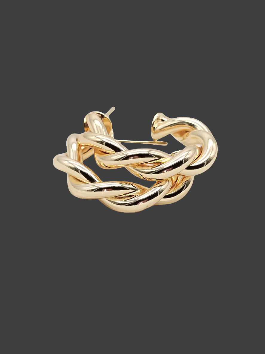 Aros dorados gruesos, pendientes retorcidos llamativos, joyas de tendencia, mujeres, regalos, únicos, asequibles
