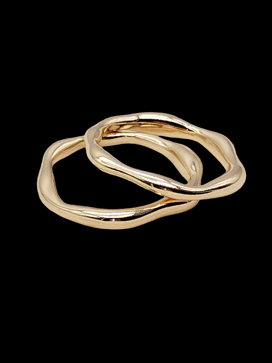 Gold Band Ring, Irregular, Minimalist, Stacking, Gold Plated, Trendy Jewelry, Girls, Mom
