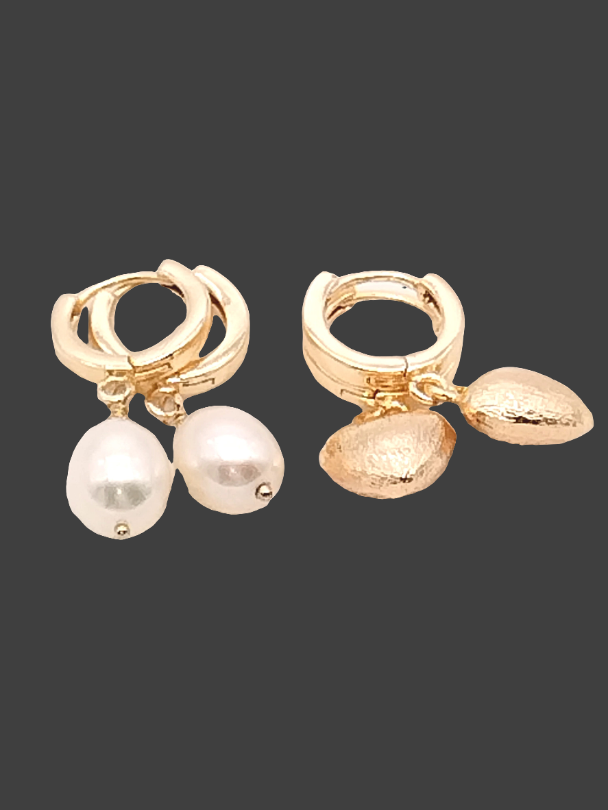 Aros Huggies de perlas, joyas de tendencia, regalos festivos, mujeres, sostenibles