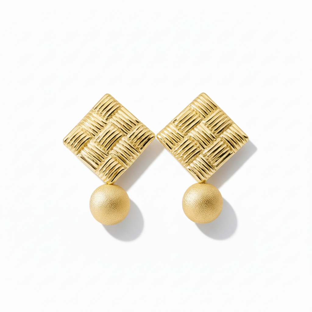Bold Gold Button Earrings - Professional