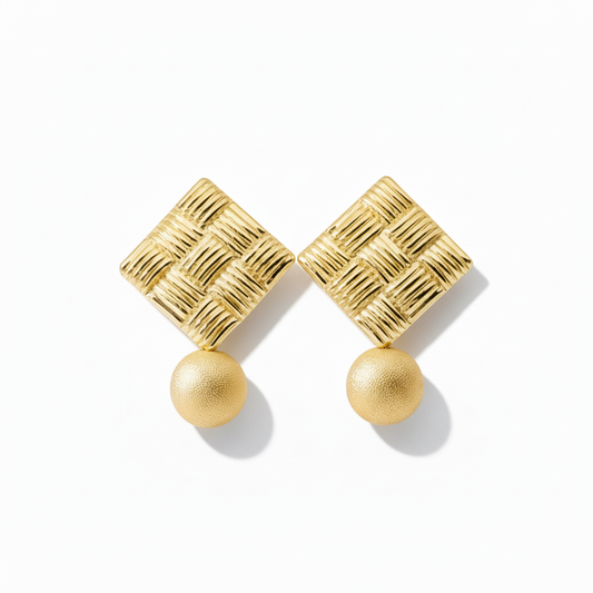 Bold Gold Button Earrings - Professional