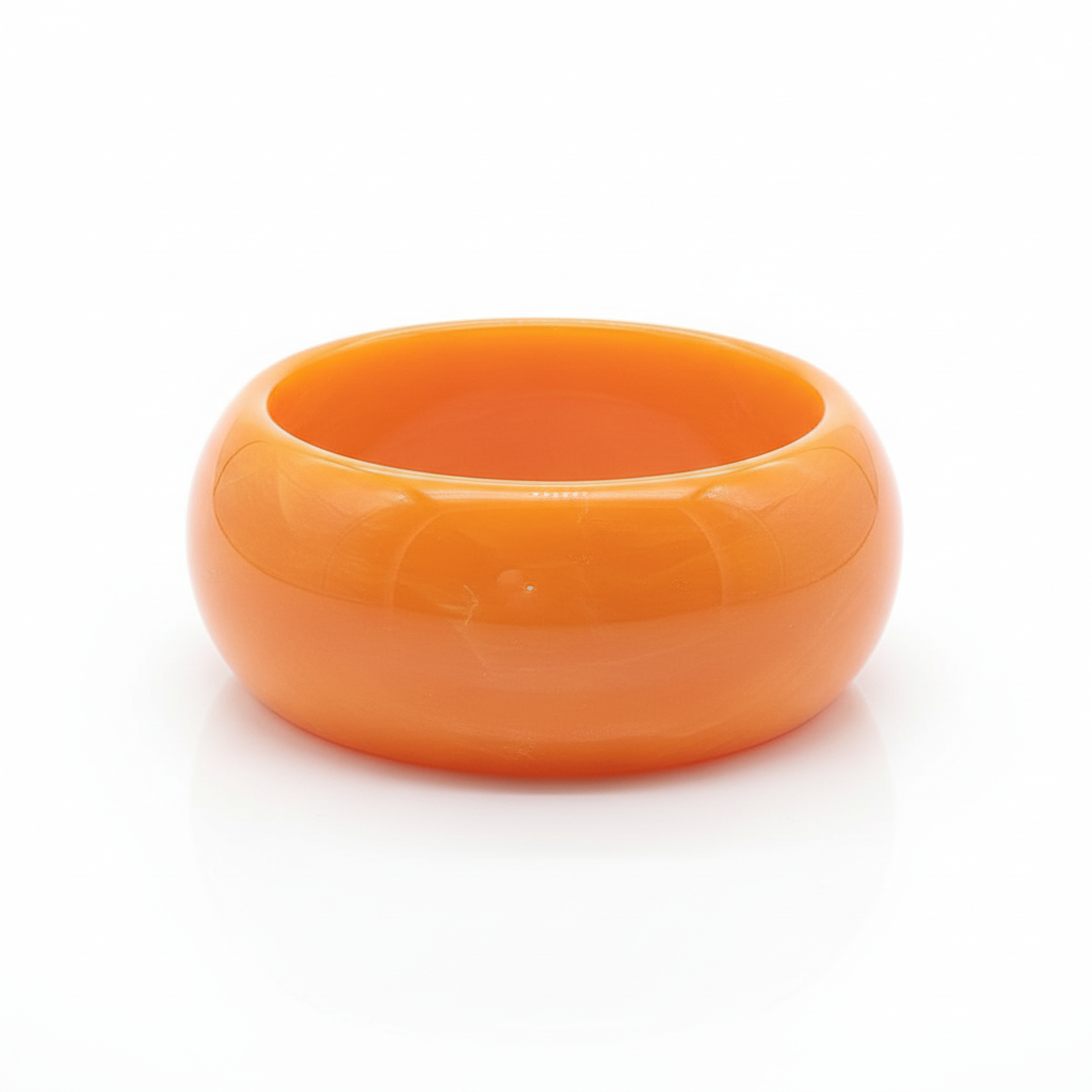 Bold Orange Chunky Resin Bangle 65mm - Wide Statement Bracelet | Ms Friesch