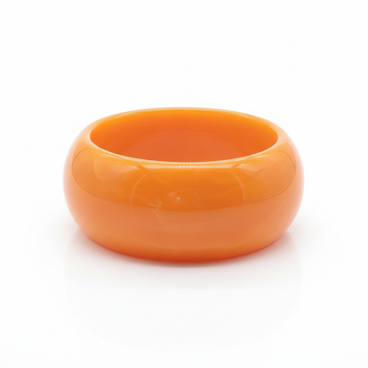 Bold Orange Chunky Resin Bangle 65mm - Wide Statement Bracelet | Ms Friesch