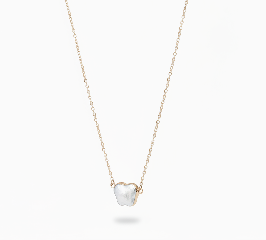 butterfly pearl charm necklace 18K gold plated brass chain AA+ pearl pendant lobster clasp

