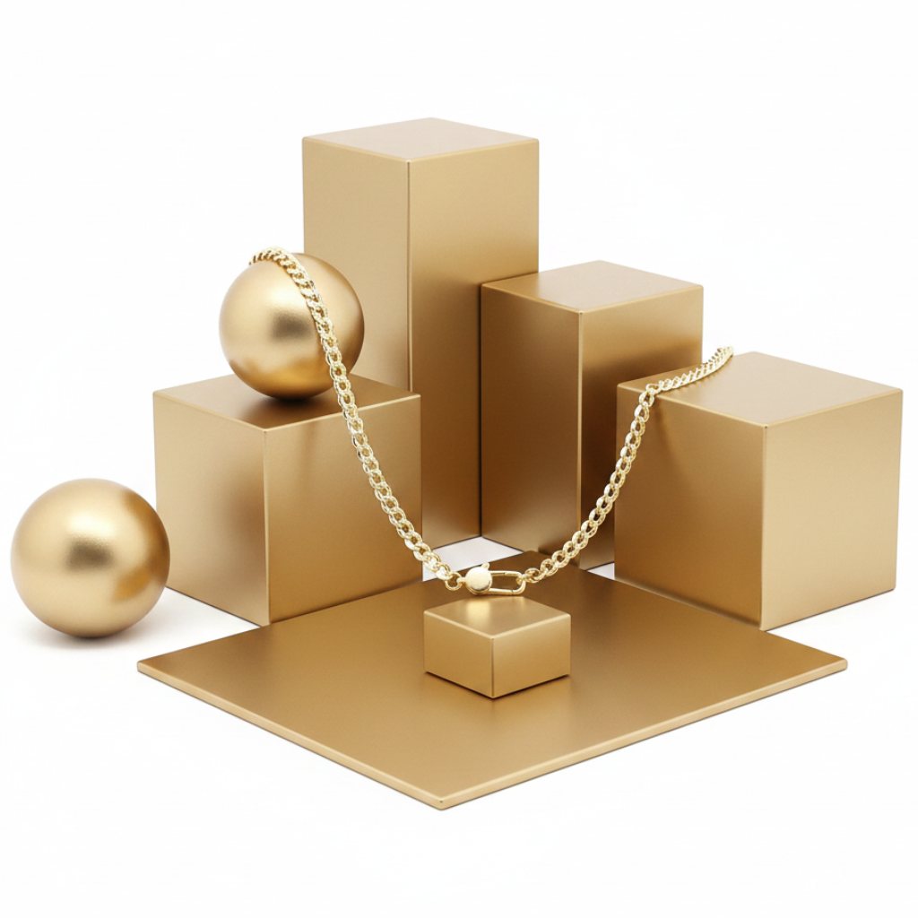 Gold Chain Necklace Statement Piece 18k Gold Plated Jewelry Women
