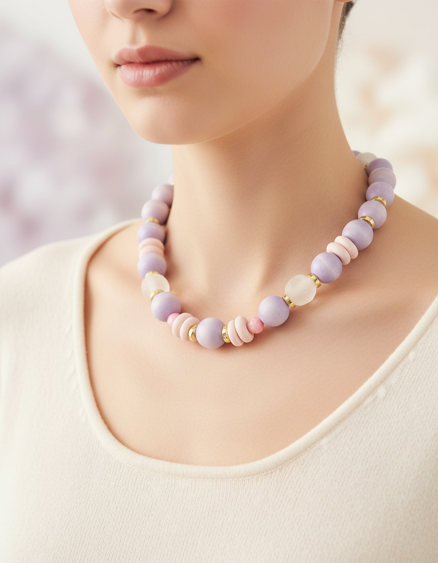 Collar puesto en modelo