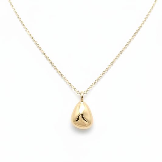 Drop charm pendant necklace with 14k gold filled chain on white background - gold plated charm by Ms Friesch