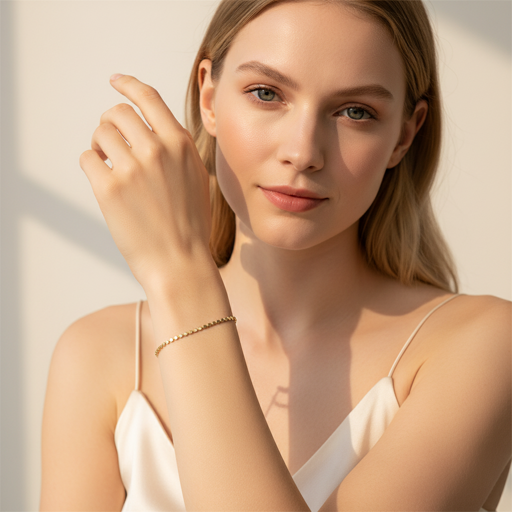 18k Gold Plated Bracelet Gift for Her Dainty Gold Bracelet

