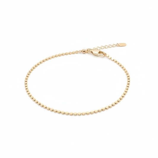 FFlat Disc Chain Bracelet 18k Gold Plated for Women

