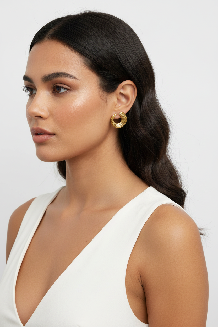 Fluted Crescent Earrings – Latin Model Pequeños