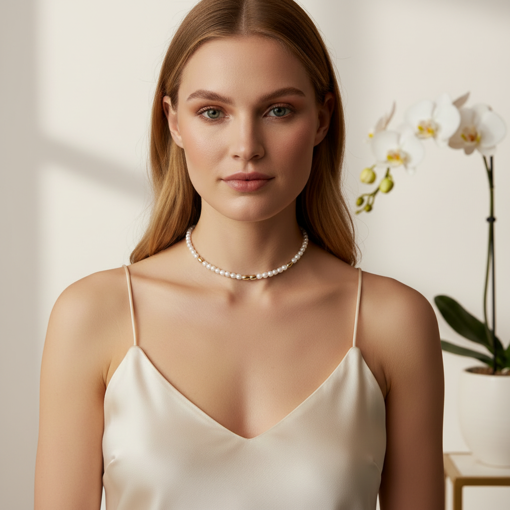 Freshwater Pearl Necklace Women 14k Gold Filled Choker Jewelry
